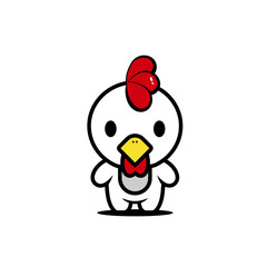 cute chicken character vector