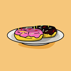 vector illustration of bread and tea