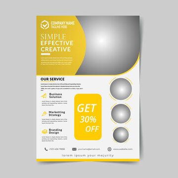 Flyer business template with Yellow color