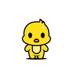 cute duck character vector