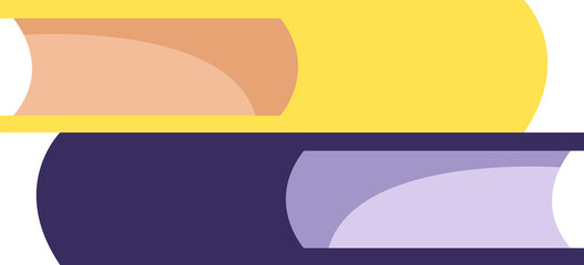 Yellow and violet books. Knowledge and teaching design element,. Vector illustration in a flat style.