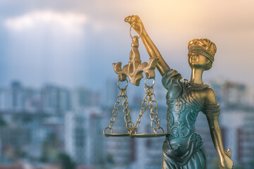 Statue of themis,. Symbol of justice and law