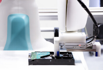 Robot assembled hard disk