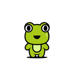 cute frog character vector