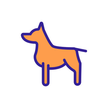 dog animal icon vector. dog animal sign. color symbol illustration