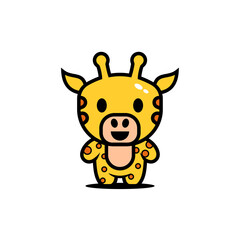 cute giraffe character vector