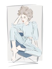 woman fashion sketch