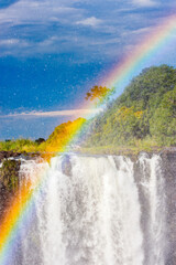 It's Rainbow over the Victoria Falls, Zambezi River, Zimbabwe and Zambia