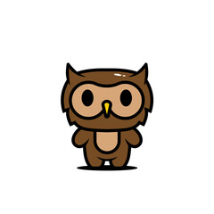 cute owl character vector