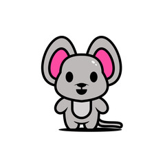 cute rat character vector