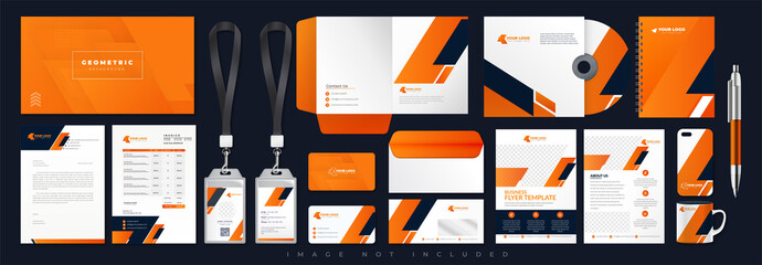 Corporate identity set branding template design kit. editable brand identity with abstract background color for Business Company and Finance Vector