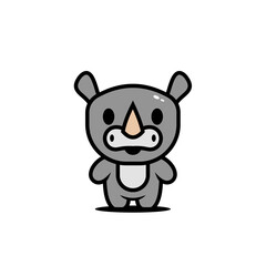 cute rhino character vector