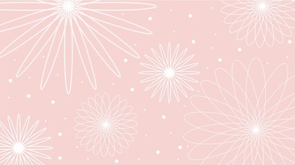 Pink background with white flowers. Vector image, eps 10