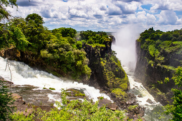 Fototapeta premium It's Victoria Falls, boarder of Zambia and Zimbabwe. UNESCO World Heritage