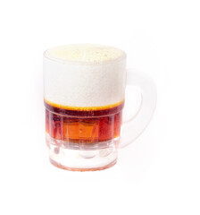 Glass mug with foam beer isolated on a white background. Design element with clipping path