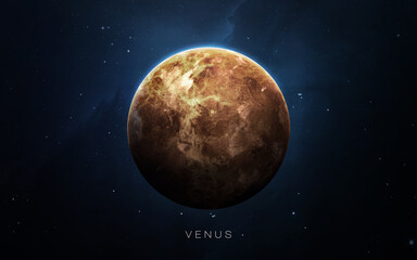 Fototapeta na wymiar Venus - High resolution. Science 3D illustration of space. Elements furnished by Nasa