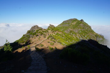 Trekking to Pico Ruivo, from the Achadas Teixeira. Madeira 2019. Above the clouds. 