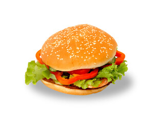 Hamburger on an isolated background.