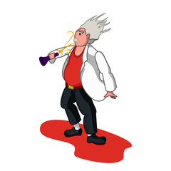 Old Scientist Character vector illustration