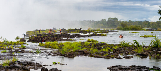It's Nature of the Zambezi river and Livingstone Island, named after the Scottish explorer David Livingstone