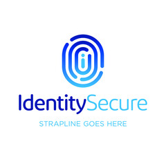 Fototapeta premium Finger Print Security Shield icon Logo vector Design template