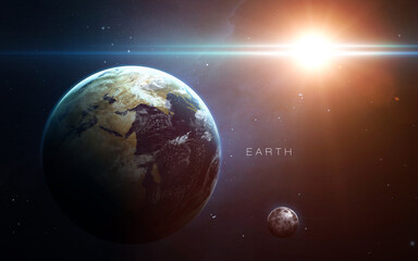 Earth - High resolution. Science 3D illustration of space. Elements furnished by Nasa