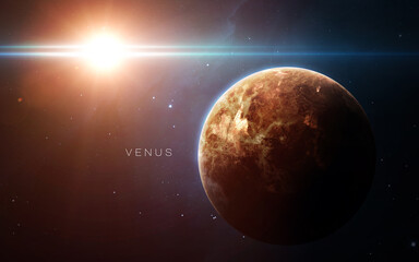 Obraz na płótnie Canvas Venus - High resolution. Science 3D illustration of space. Elements furnished by Nasa