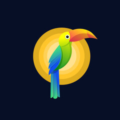 colorful bird logo template