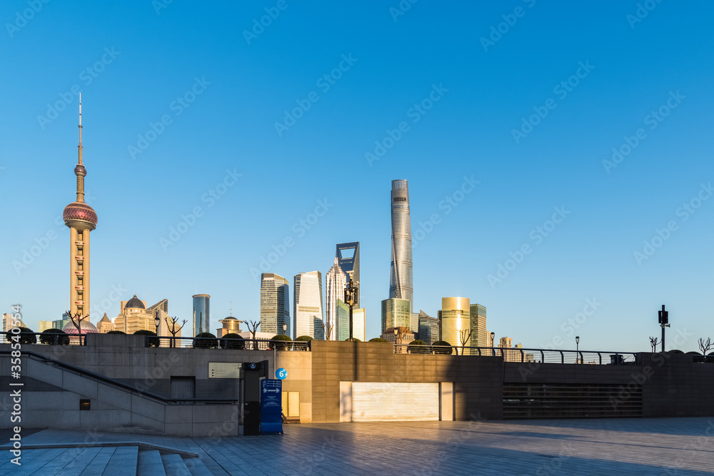 Canvas Prints shanghai cityscape at dusk