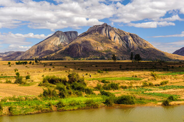 It's Amazing rock and a field in Madagascar