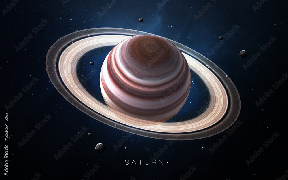 Canvas Prints saturn - high resolution. science 3d illustration of space. elements furnished by nasa