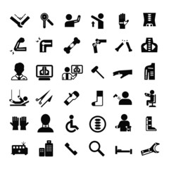 orthopedic care icon set