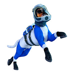 3D Rendering Astronaut Dog on White © photosvac