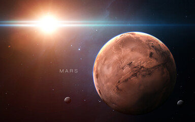 Obraz na płótnie Canvas Mars - High resolution. Science 3D illustration of space. Elements furnished by Nasa