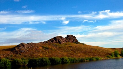lake and mountains
