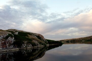 sunset over the lake
