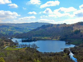landscape view of Rydal Water in the Lake District, Cumbria, UK