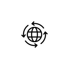 Internet Icon in black line style icon, style isolated on white background