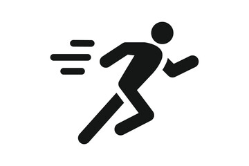 Fototapeta na wymiar man fast run icon, rush icon vector illustration