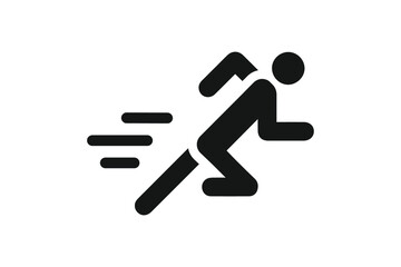 man fast run icon, rush icon vector illustration