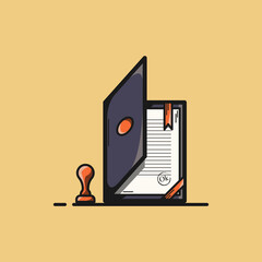 Office tools, document file vector illustration