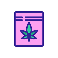 cannabis in plastic bag icon vector. cannabis in plastic bag sign. color symbol illustration