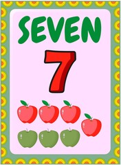 Preschool toddler math with green apple and red apple design