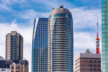 Fototapeta premium そびえ立つ東京の高層ビル群