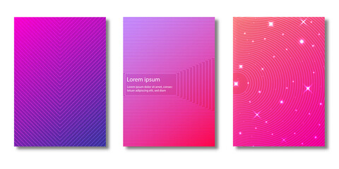 Set of Covers design, triangle circle hexagon template with gradient background, Pattern of covers template set, Vector illustration