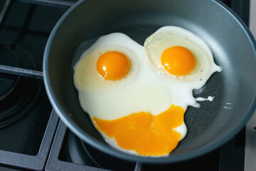 eggs in a frying pan
