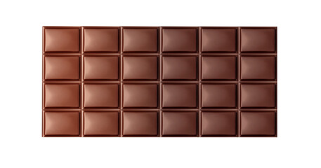 Milk chocolate bar isolated on white