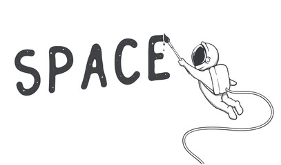 Astronaut artist is paint