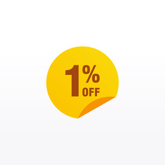 1 discount, Sales Vector badges for Labels, , Stickers, Banners, Tags, Web Stickers, New offer. Discount origami sign banner