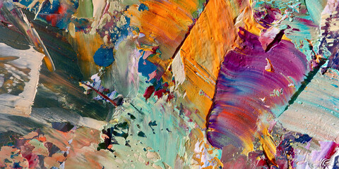 Colorful abstract background wallpaper. Modern motif visual art.  Mixtures of oil paint. Trendy...